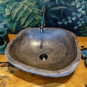 Lavabo da appoggio 'Joya Large' in pietra di fiume - Cipì
