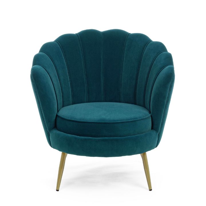 Poltrona 'Giliola' Blu in Velluto - Bizzotto - fronte
